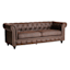 Providence Chesterfield Brown Faux Leather Tufted Sofa, 79"