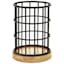 Matte Black Wire & Bamboo Wood Pencil Cup