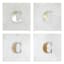 Set of 4 Marble & Brass Monogram Coasters, C