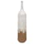 White & Tan Ribbed Metal Vase, 22"