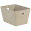 Small Fabric Storage Tote with Grommet Handles, Taupe