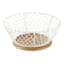 White Iron Chicken Wire Weave & Mango Wood Basket, Small