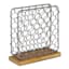 Iron Chicken Wire Napkin Holder with Mango Wood Base
