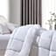 White Microfiber Box Stitch Down Alternating Comforter, King