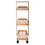 3-Tier Natural Wooden Rolling Storage Cart