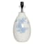 Grace Mitchell White Glass Accent Lamp Base with Blue Flowers, 17"