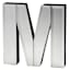 Mirrored Faux Wood Monogram M, 6"