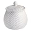 White Basket Weave Ceramic Sugar Bowl, 4"