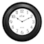 Black Framed Round Wall Clock, 12"