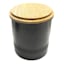 Black Canister with Wood Lid, Medium