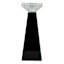 Black Glass Candle Holder, 10"