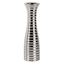 Silver Ribbed Ceramic Vase, 14"