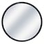Black Metal Round Wall Mirror, 22"