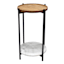 Wooden Top Table with Marble Shelf