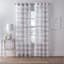 Light Grey Striped Textured Sheer Grommet Curtain Panel, 84"