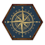 Blue Compass Wooden Wall Art, 10x12