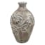Brown Carved Leaf Vase, 11"