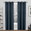 Mallard Blue Raw Silk Light Filtering Grommet Curtain Panel, 96"