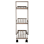3-Tier Grey Wooden Rolling Storage Cart