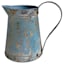 Blue Distressed Metal Decorative Pitcher, 7"
