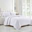 3-Piece White Striped Quilt Set, King