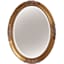 Oval Polyurethane Framed Antique Gold Wall Mirror, 25x33