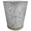 Light Grey Galvanized Metal with Wooden Accent Wastebasket, 10"