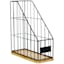 Matte Black Wire & Bamboo Wood File Organizer