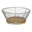 Iron Chicken Wire Basket with Mango Wood Base, Small