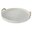 White Round Wooden Decorative Tray, 21"
