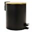 Tao Matte Black & Bamboo Step Trash Can with Removable Liner, 5l