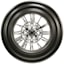 Black & Silver Medallion Round Wall Clock with Clear Dial, 30"