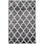 (D394) Dark Grey & White Quatrefoil Design Area Rug, 8x10
