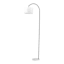 Black Arc Floor Lamp with Marble Base & White Fabric Drum Shade, 70"