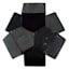 Black Wood-Look Geo Decor, 6"