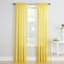 Erica Yellow Crushed Rod Pocket Sheer Voile Curtain Panel, 84"