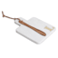 White Marbled Stoneware Monogramed Cheese Board, L