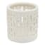 Grace Mitchell White Ceramic Cutout Tealight Candle Holder, 3"