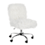 Fiona White Faux Fur Adjustable Office Chair