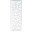 White Hand Carved Wooden Panel Baroque Wall Decor, 18x48