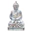White Distressed Ceramic Buddha, 10"