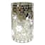 Grey & Silver Mosaic Hurricane Candle Holder, 8"