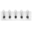 5-Hook White & Black Wall Hooks Rack, 6x12