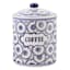 Blue & White Patterned Coffee Canister, 7.5"