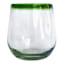 Recycled Glass Stemless Green Rim Glass