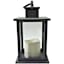 Black LED Lantern with 6 Hour Timer, 10"
