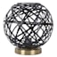 Black Metal Globe Uplight, 10.5"
