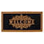 Black Welcome Scroll Coir Mat, 22x47