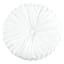 Holan White Pleated Velvet Round Throw Pillow, 16"