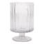 Laila Ali Clear Glass Fluted Candle Holder, 6"